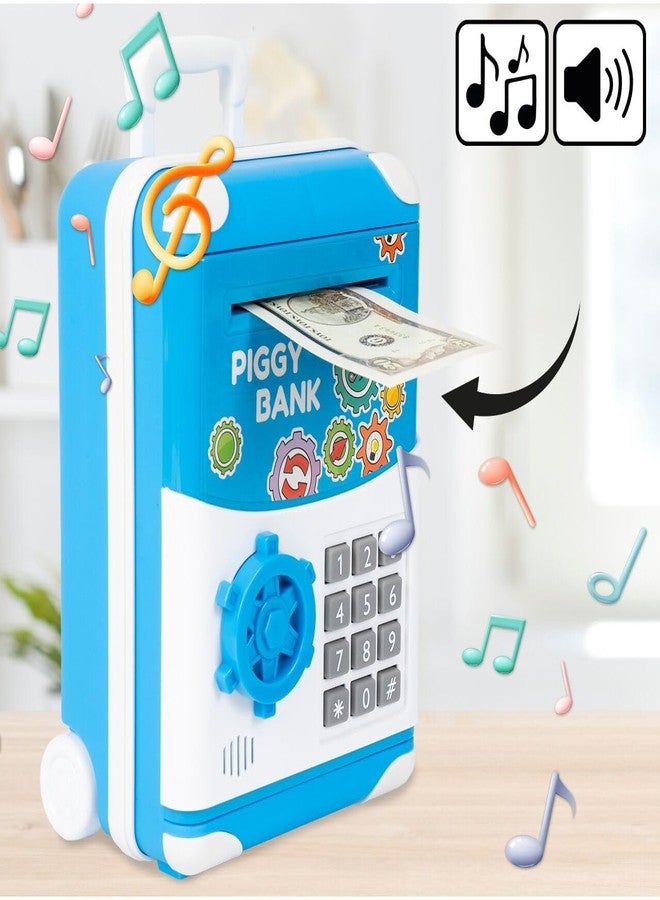 بلس بوينت حصالة نقود إلكترونية للأطفال من عمر 3 إلى 12 سنة، صندوق توفير نقود، حصالة نقود صغيرة، ألعاب هدايا للأولاد والبنات من عمر 3 إلى 12 سنة (عربة زرقاء) - Image 2